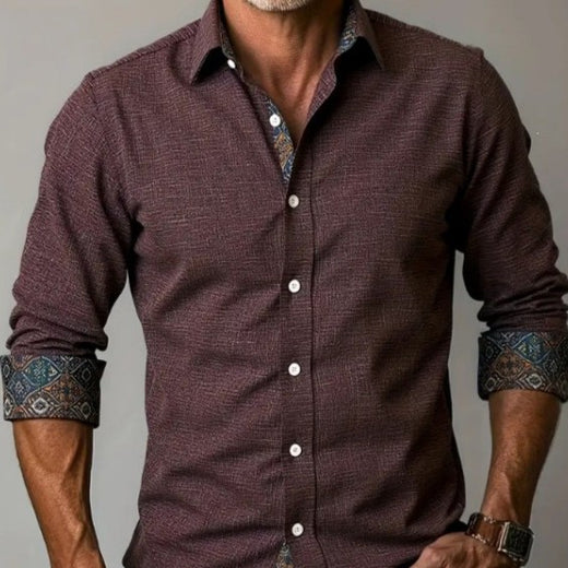 Men's Striped Lapel Casual Shirt