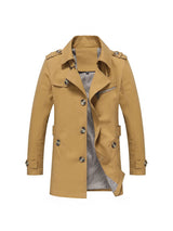 Men's Plus-Size Mid-Length Cotton Coat