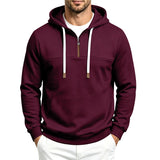 Men's Half-Zip Drawstring Hooded Sweatshirt