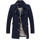 Men's Plus-Size Mid-Length Cotton Coat