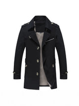 Men's Plus-Size Mid-Length Cotton Coat