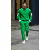 Men's Printed Half-Zip Casual Set