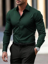 Men's Plus-Size Long-Sleeve Business Shirt