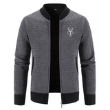 Men's Chenille Fleece-Lined Bomber Cardigan