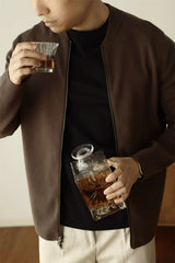 Men's Vintage MA-1 Knit Bomber Cardigan