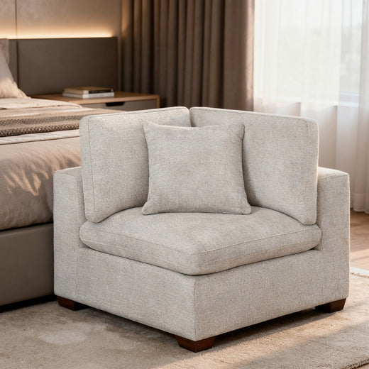 Lowell Corner Chair – Modern Modular Upholstered Corner Seat with Premium Fabric, Durable Frame & Plush Cushioning