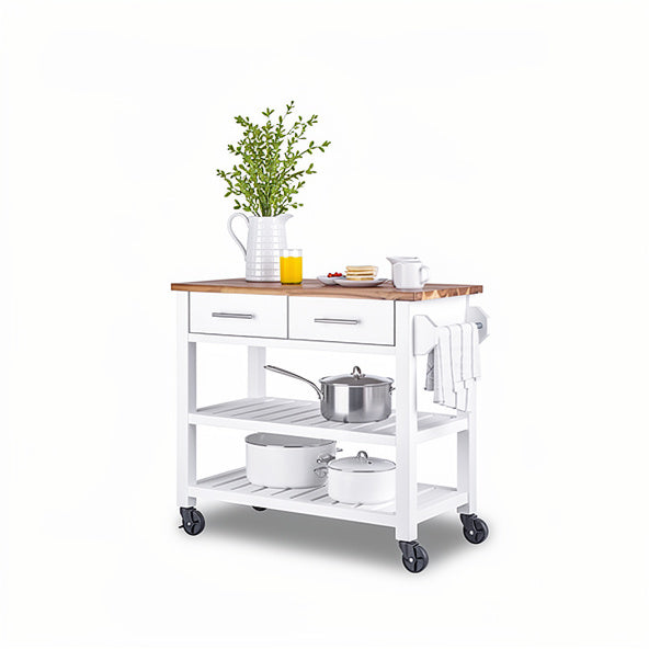 Seville Acacia Kitchen Island – Solid Wood Top, Modern Storage & Prep Station