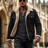 Men's Suede-Style Fleece-Lined Winter Jacket