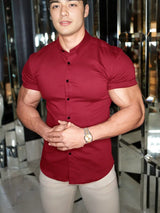 Men's Stretch Short-Sleeve Collared Shirt