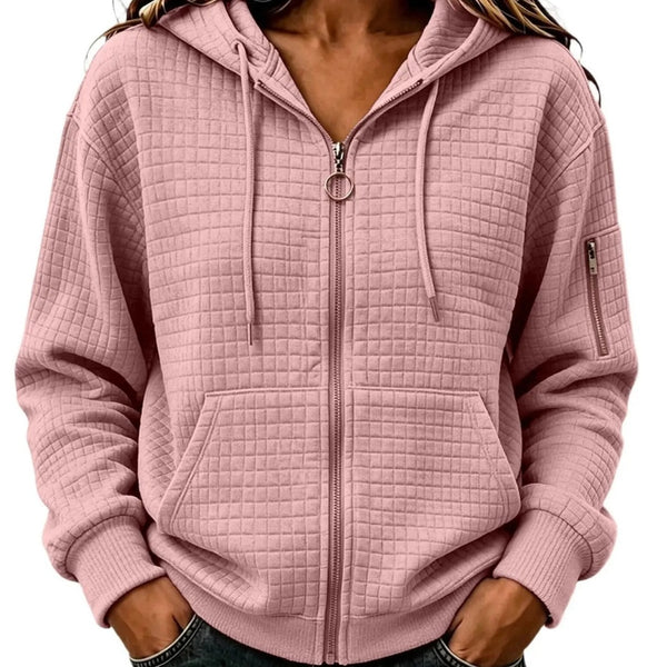 Pocket Long-Sleeve Zip-Up Hooded Jacket