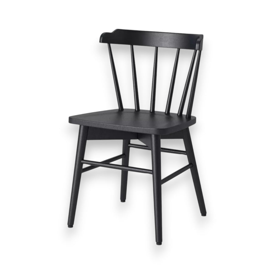 Wooden Barrel Dining Chair Black – Threshold Curved Back Dining Chair, No Assembly Required, Modern Kitchen & Dining Seating
