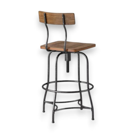 Woodsboro Adjustable Barstool Brown - Threshold: Metal Frame, Wood Seat, Home Bar Furniture