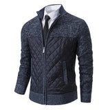 Men's Quilted Fleece-Lined Zip-Up Knit Cardigan