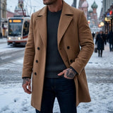 Men's Mid-Length Double-Breasted Winter Coat