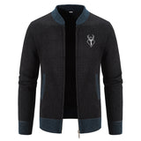 Men's Chenille Fleece-Lined Bomber Cardigan