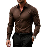 Men's Plus-Size Long-Sleeve Business Shirt