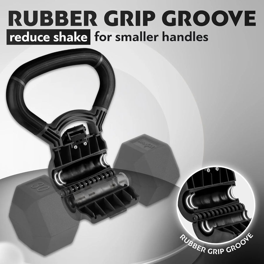 Dumbbell to Kettlebell Grip Handle – Adjustable Weight Handle for Home Gym Strength Training