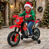 Kids 6V Electric Motorcycle with Training Wheels – Red – product image 1