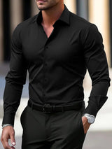 Men's Plus-Size Long-Sleeve Business Shirt