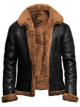 Men's Suede-Style Faux Fur Casual Jacket