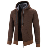 Men's Fleece-Lined Slim-Fit Hooded Cardigan