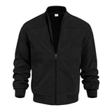 Men's Suede-Style Stand-Collar Zip Jacket