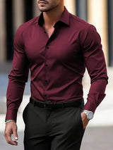 Men's Plus-Size Long-Sleeve Business Shirt