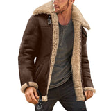 Men's Suede-Style Faux Fur Thick Jacket