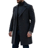 Men's Mid-Length Double-Breasted Winter Coat