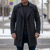 Men's Mid-Length Double-Breasted Winter Coat