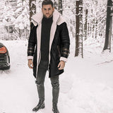 Men's Suede-Style Faux Fur Coat