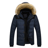 Men's Padded Jacket with Removable Collar