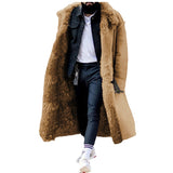 Men's Suede-Style Faux Fur Lined Coat