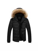 Men's Padded Jacket with Removable Collar