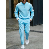 Men's Printed Half-Zip Casual Set