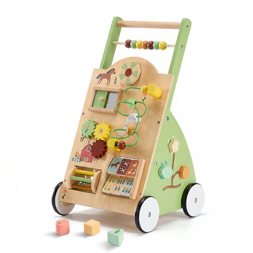 Wooden Push Walker with Activity Center – product image 1