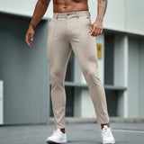 Men's Slim-Fit Stretch Cropped Dress Trousers