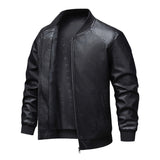 Men's Slim-Fit Faux Leather Casual Jacket