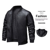 Men's Slim-Fit Faux Leather Casual Jacket