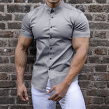Men's Stretch Short-Sleeve Collared Shirt