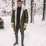 Men's Suede-Style Faux Fur Coat