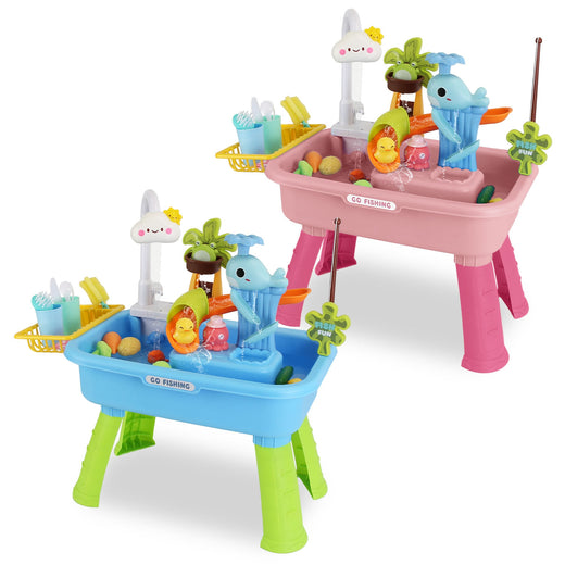 3-in-1 Kids Play Sink & Water Table with Fishing Game – product image 1