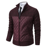 Men's Quilted Fleece-Lined Zip-Up Knit Cardigan