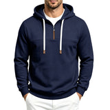 Men's Half-Zip Drawstring Hooded Sweatshirt