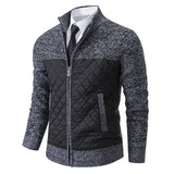 Men's Quilted Fleece-Lined Zip-Up Knit Cardigan