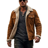 Men's Suede-Style Fleece-Lined Winter Jacket