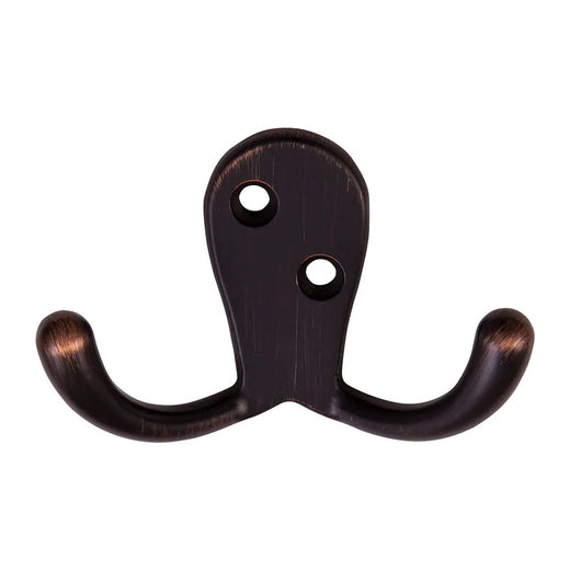 Oil Rubbed Bronze Wall-Mounted Double Hooks – 10 Pack for Coat, Hat, Towel & Robe