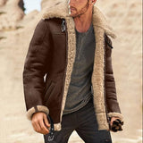 Men's Suede-Style Faux Fur Thick Jacket