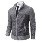 Men's Quilted Fleece-Lined Zip-Up Knit Cardigan