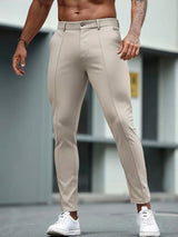 Men's Slim-Fit Stretch Cropped Dress Trousers
